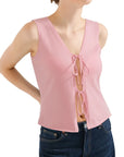 Tie Front Vest Tank Top