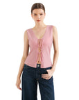 Tie Front Vest Tank Top