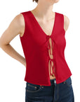 Tie Front Vest Tank Top
