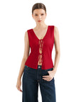 Tie Front Vest Tank Top