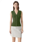 Button Down V Neck Sleeveless Tank Tops Sweater Vest-SUUKSESS-SUUKSESS