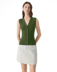 Button Down V Neck Sleeveless Tank Tops Sweater Vest-SUUKSESS-SUUKSESS