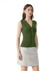 Button Down V Neck Sleeveless Tank Tops Sweater Vest-SUUKSESS-SUUKSESS