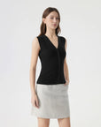 Button Down V Neck Sleeveless Tank Tops Sweater Vest-SUUKSESS-SUUKSESS