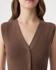 Button Down V Neck Sleeveless Tank Tops Sweater Vest-SUUKSESS-SUUKSESS