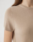 Cashmere Silk Blend Crew Neck Spring Sweater - Short Sleeve-SUUKSESS-SUUKSESS