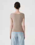 Cashmere Silk Blend V Shirts Sweater - Short Sleeve-SUUKSESS-SUUKSESS
