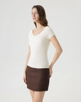 Cashmere Silk Blend V Shirts Sweater - Short Sleeve-SUUKSESS-SUUKSESS