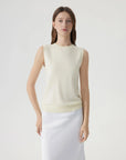 Cashmere Silk Blend Vest Sleeveless Sweater - Short Sleeve-SUUKSESS-Beige-XS-SUUKSESS