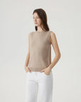 Cashmere Silk Blend Vest Sleeveless Sweater - Short Sleeve-SUUKSESS-SUUKSESS