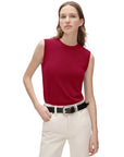 Cashmere Silk Blend Vest Sleeveless Sweater - Short Sleeve