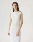 Cashmere Silk Blend Vest Sleeveless Sweater - Short Sleeve-SUUKSESS-SUUKSESS