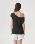 Blend Off The Shoulder Tops Silk Cashmere-SUUKSESS-SUUKSESS