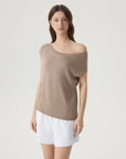 Blend Off The Shoulder Tops Silk Cashmere-SUUKSESS-SUUKSESS