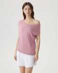 Blend Off The Shoulder Tops Silk Cashmere-SUUKSESS-SUUKSESS