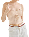 Crochet Cami V Neck Tank Top-SUUKSESS-SUUKSESS