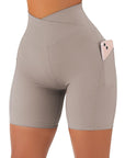 Crossover Sculpt Biker Shorts-Suuksess Women's Shorts for Running, Sports, Hiking - Lululemon Dupe, Gymshark Dupe, Fabletics Dupe