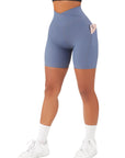 Crossover Sculpt Biker Shorts-Blue-Suuksess Women's Shorts for Running, Sports, Hiking - Lululemon Dupe, Gymshark Dupe, Fabletics Dupe