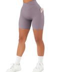 Crossover Sculpt Biker Shorts-Purple-Suuksess Women's Shorts for Running, Sports, Hiking - Lululemon Dupe, Gymshark Dupe, Fabletics Dupe