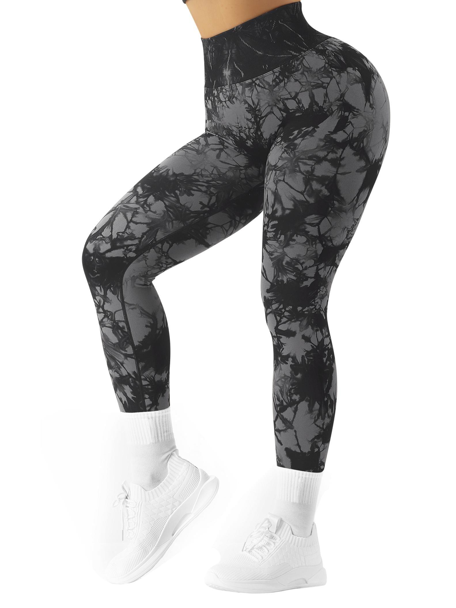 Printed Seamless Scrunch Leggings-SUUKSESS-TikTok Leggings