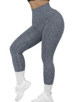 Ribbed Printed Seamless Leggings-Suuksess Women's Leggings