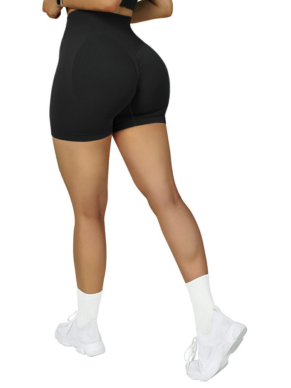 Seamless Scrunch 3&#39;&#39; Shorts-Black-Suuksess Women&#39;s Shorts for Running, Sports, Hiking - Lululemon Dupe, Gymshark Dupe, Fabletics Dupe