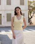 Lace Double Lined V Neck Tank Top