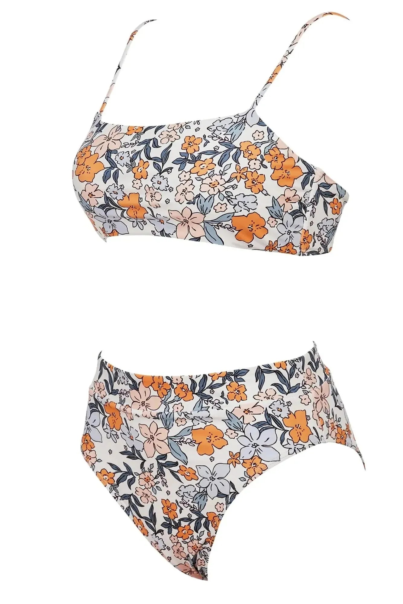 MOSHENGQI Women High Wasited Bikini Shoulder Strap 2 Piece High Cut String Swimsuits-Swimwear-SUUKSESS-SUUKSESS