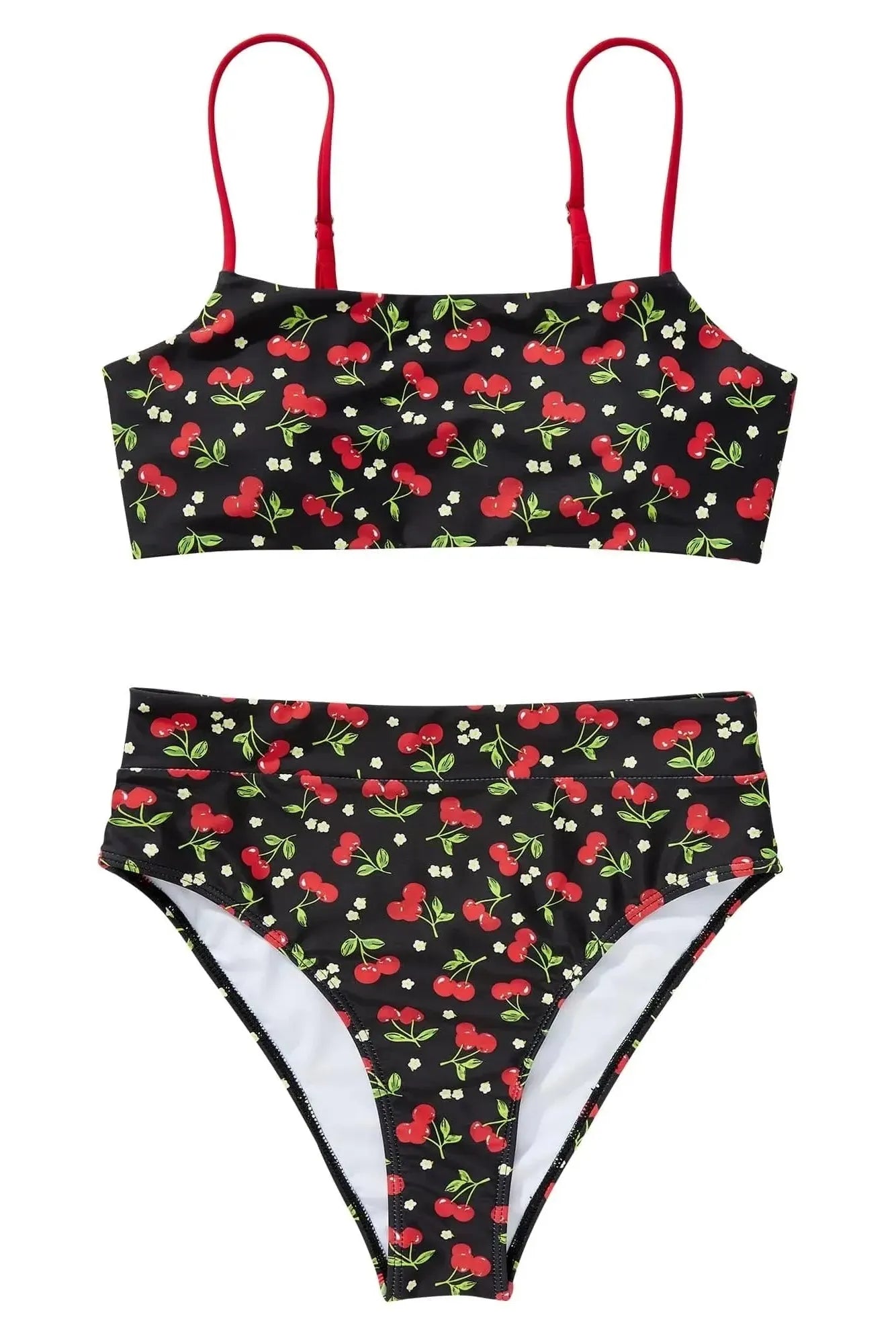 MOSHENGQI Women High Wasited Bikini Shoulder Strap 2 Piece High Cut String Swimsuits-Swimwear-SUUKSESS-SUUKSESS