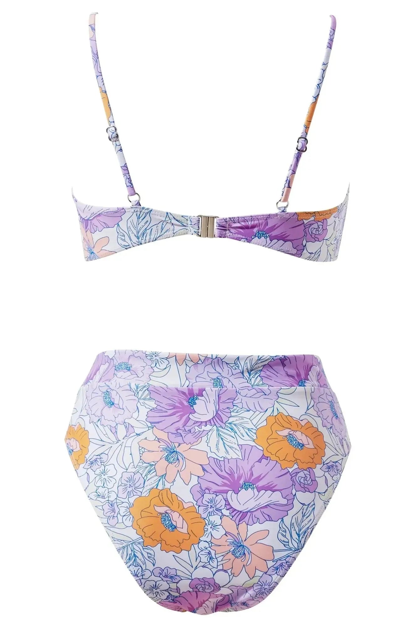 MOSHENGQI Women High Wasited Bikini Shoulder Strap 2 Piece High Cut String Swimsuits-Swimwear-SUUKSESS-SUUKSESS