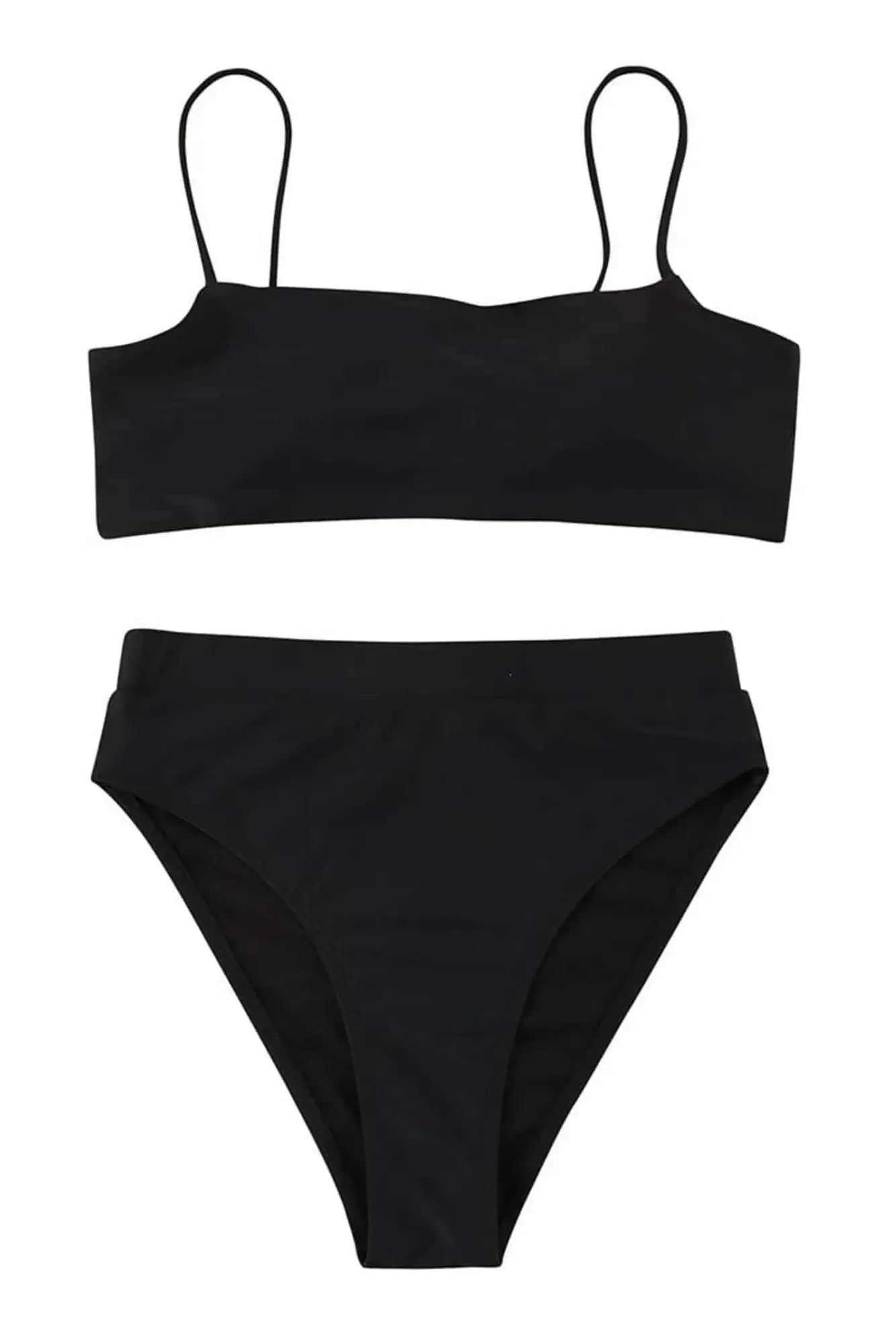 MOSHENGQI Women High Wasited Bikini Shoulder Strap 2 Piece High Cut String Swimsuits-Swimwear-SUUKSESS-SUUKSESS