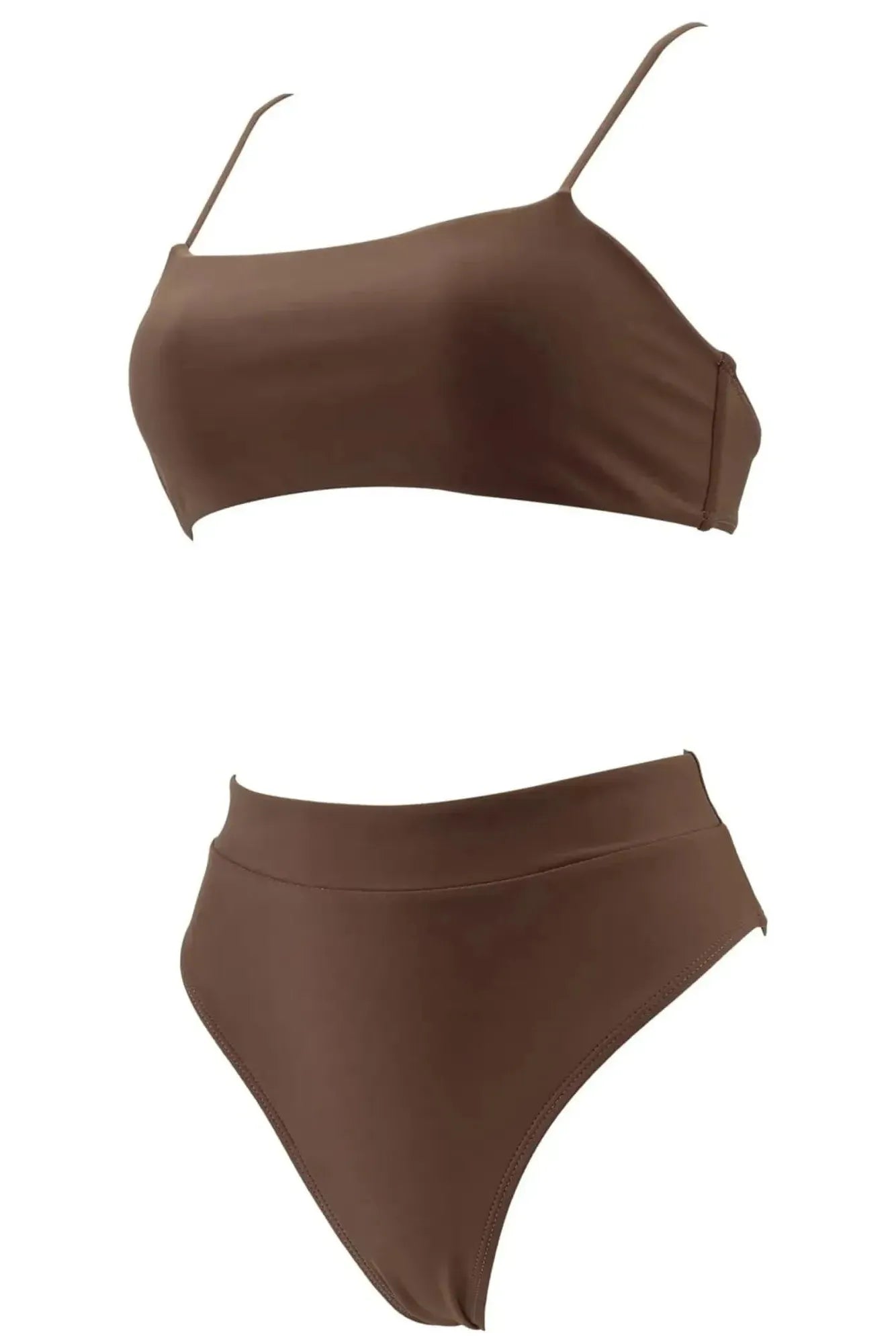MOSHENGQI Women High Wasited Bikini Shoulder Strap 2 Piece High Cut String Swimsuits-Swimwear-SUUKSESS-SUUKSESS