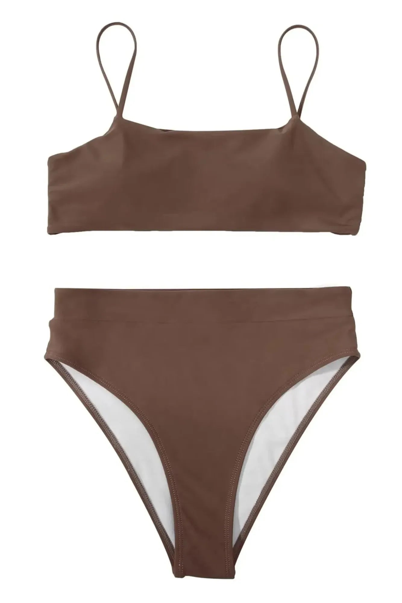 MOSHENGQI Women High Wasited Bikini Shoulder Strap 2 Piece High Cut String Swimsuits-Swimwear-SUUKSESS-SUUKSESS