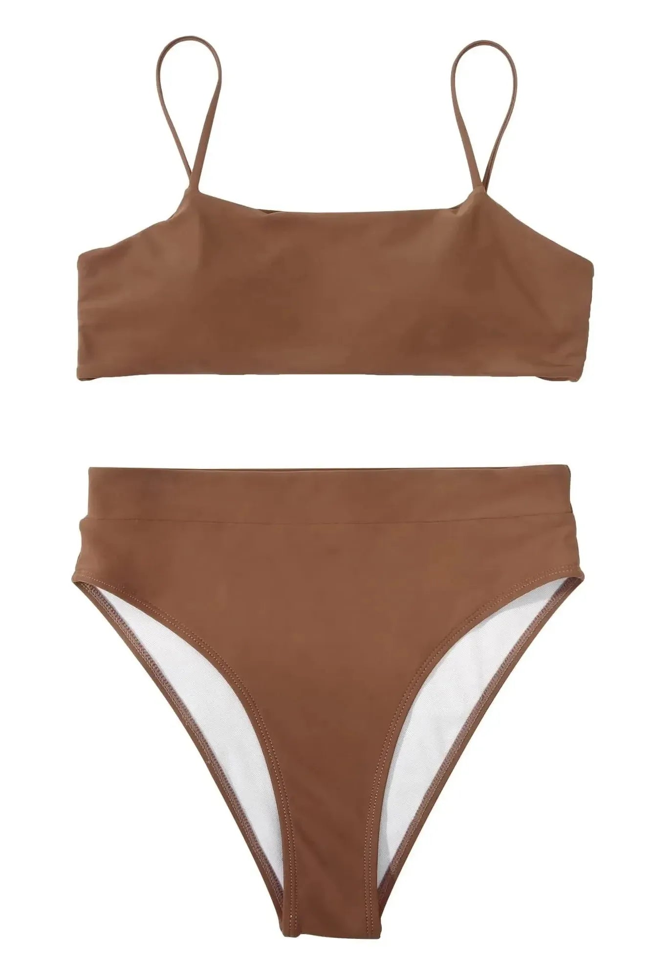 MOSHENGQI Women High Wasited Bikini Shoulder Strap 2 Piece High Cut String Swimsuits-Swimwear-SUUKSESS-SUUKSESS