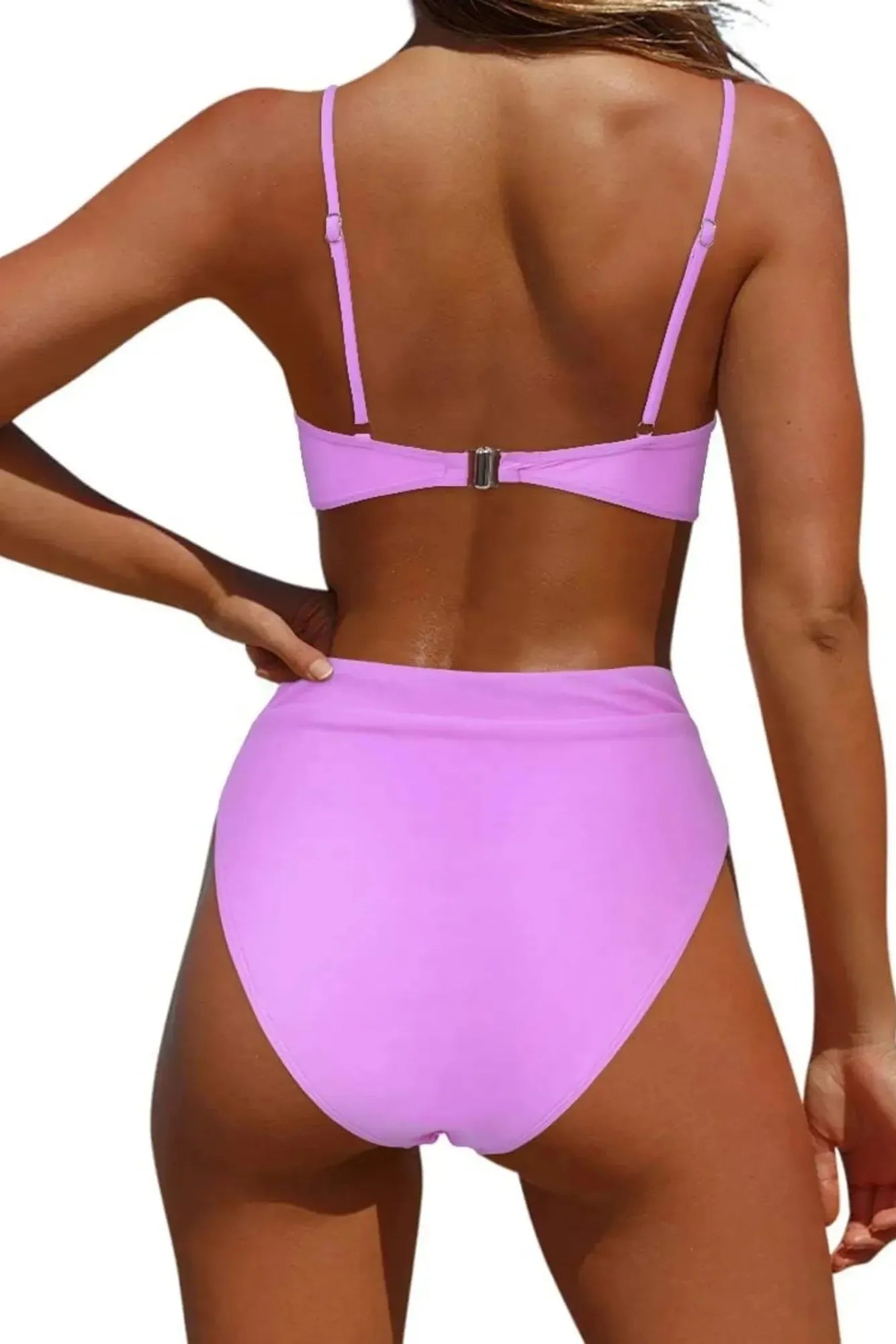 MOSHENGQI Women High Wasited Bikini Shoulder Strap 2 Piece High Cut String Swimsuits-Swimwear-SUUKSESS-SUUKSESS