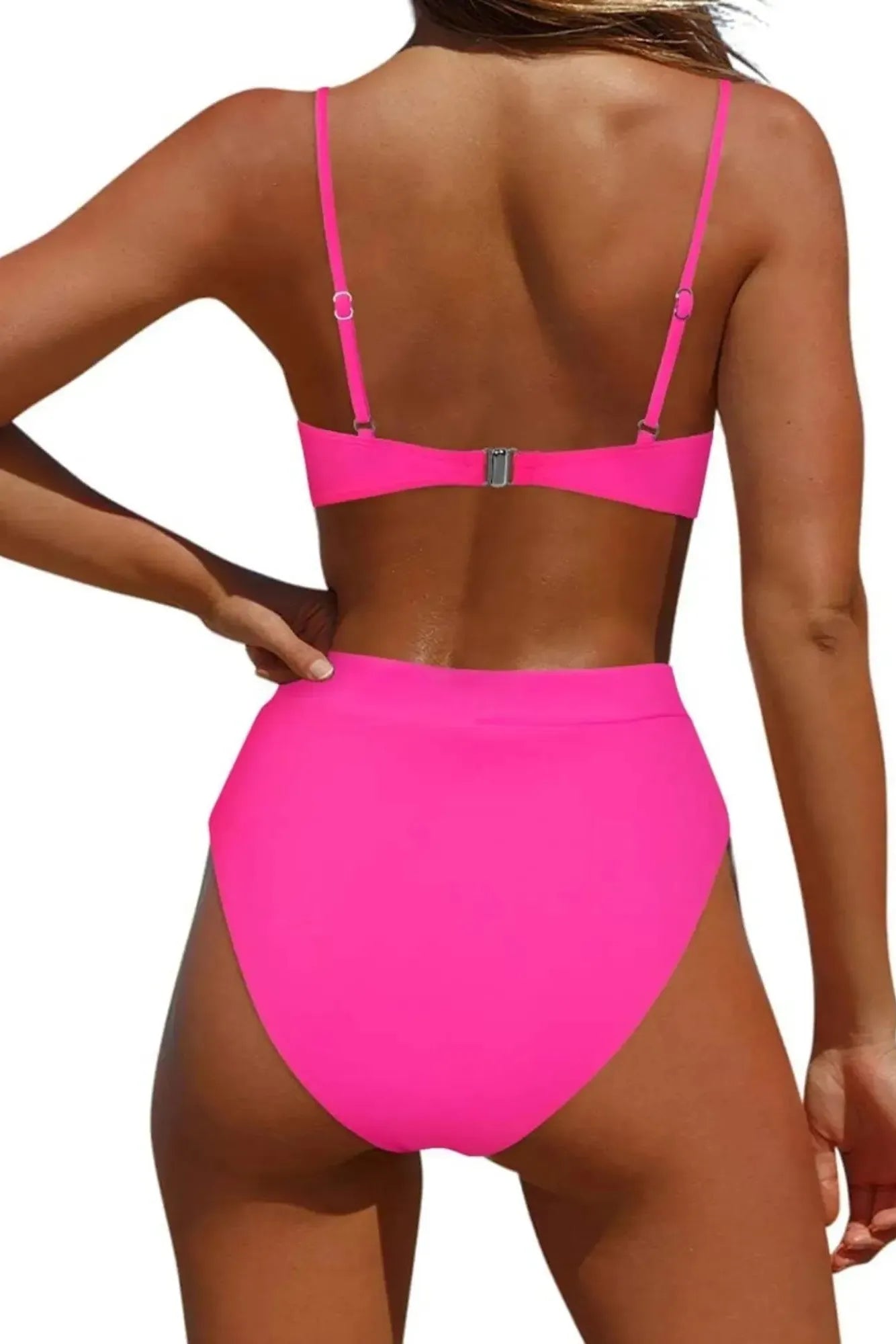 MOSHENGQI Women High Wasited Bikini Shoulder Strap 2 Piece High Cut String Swimsuits-Swimwear-SUUKSESS-SUUKSESS