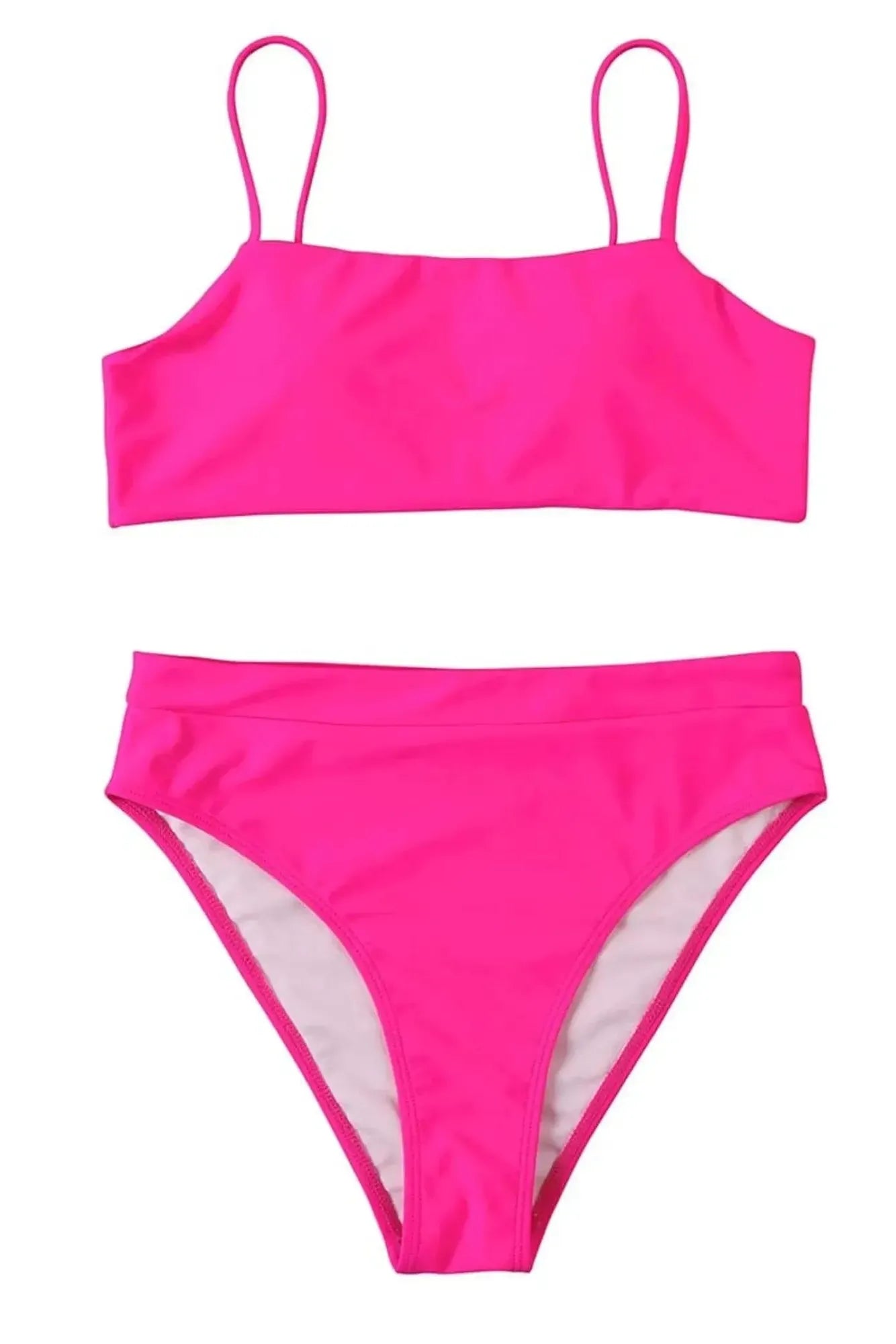 MOSHENGQI Women High Wasited Bikini Shoulder Strap 2 Piece High Cut String Swimsuits-Swimwear-SUUKSESS-SUUKSESS