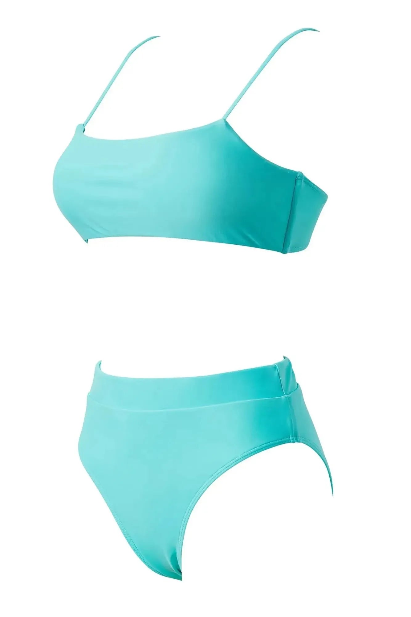 MOSHENGQI Women High Wasited Bikini Shoulder Strap 2 Piece High Cut String Swimsuits-Swimwear-SUUKSESS-SUUKSESS