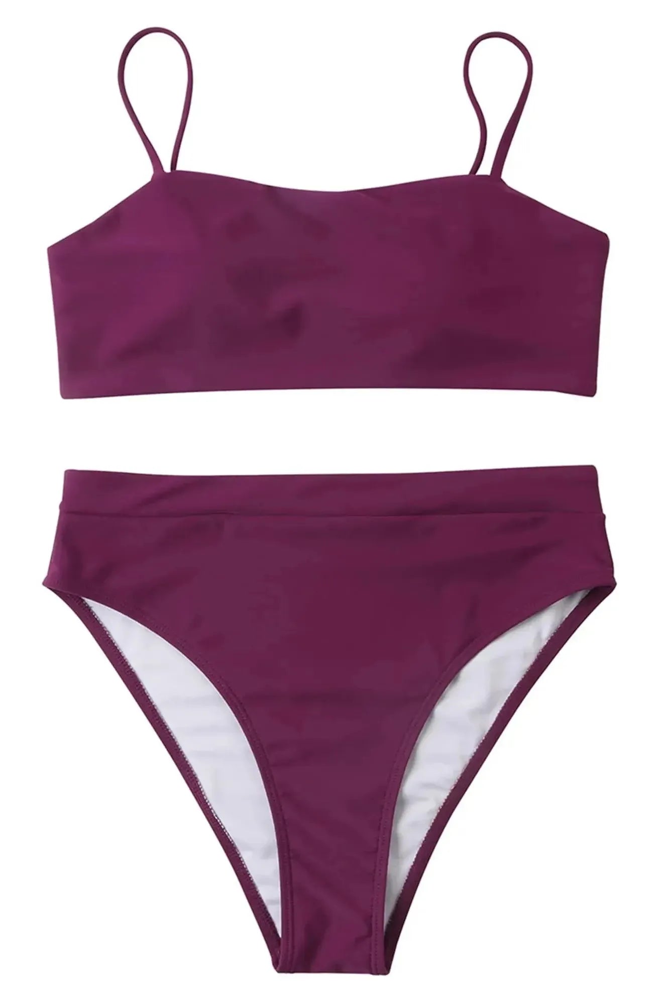 MOSHENGQI Women High Wasited Bikini Shoulder Strap 2 Piece High Cut String Swimsuits-Swimwear-SUUKSESS-SUUKSESS