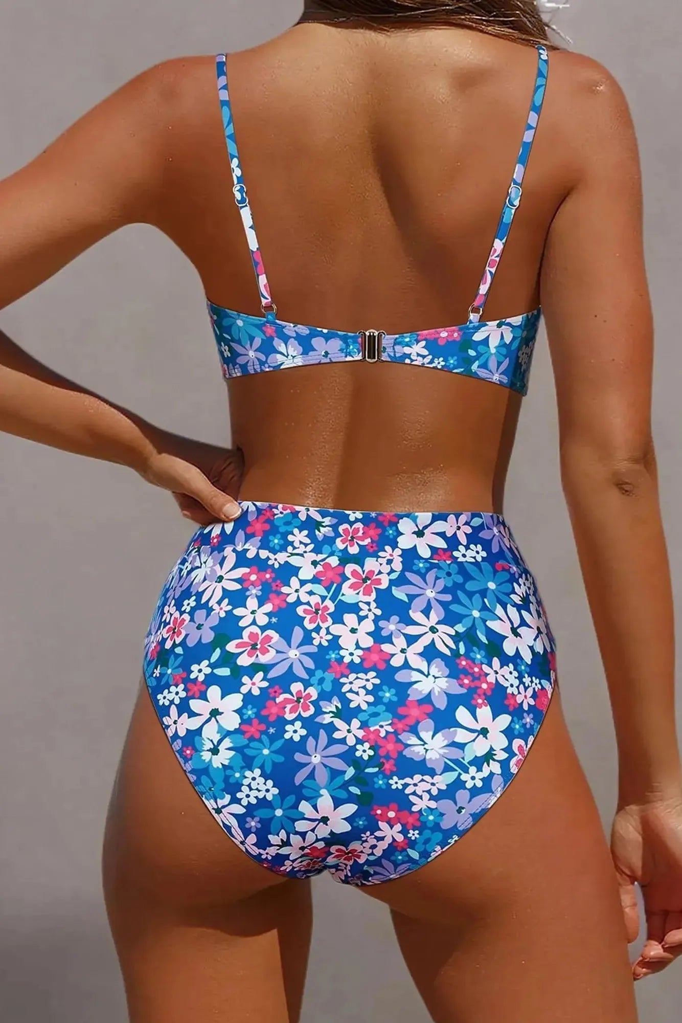 MOSHENGQI Women High Wasited Bikini Shoulder Strap 2 Piece High Cut String Swimsuits-Swimwear-SUUKSESS-SUUKSESS