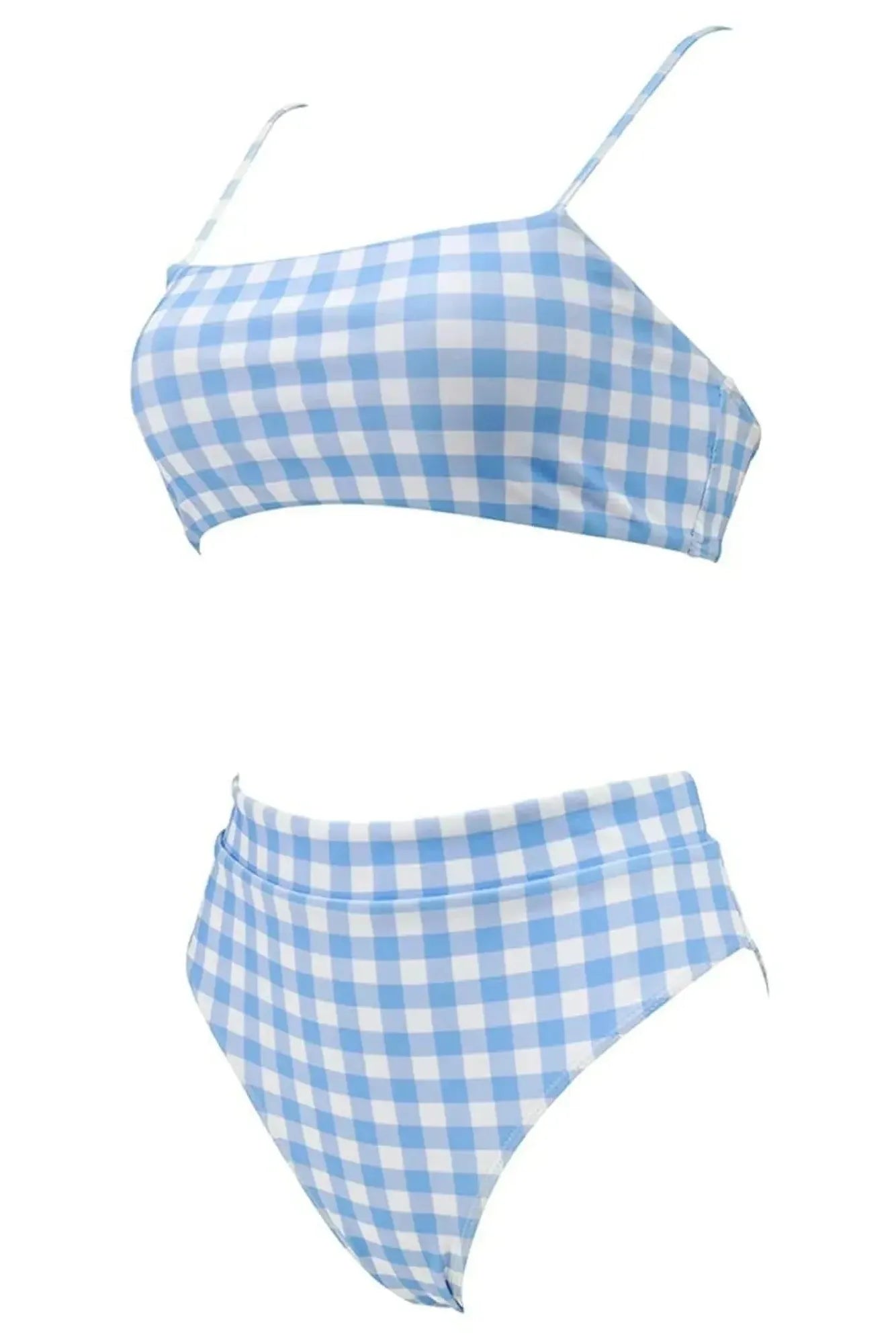MOSHENGQI Women High Wasited Bikini Shoulder Strap 2 Piece High Cut String Swimsuits-Swimwear-SUUKSESS-SUUKSESS