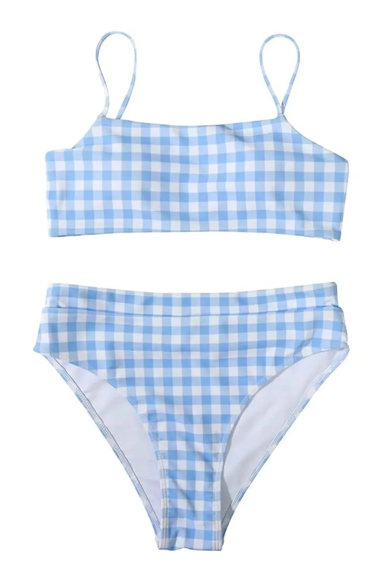 MOSHENGQI Women High Wasited Bikini Shoulder Strap 2 Piece High Cut String Swimsuits-Swimwear-SUUKSESS-SUUKSESS
