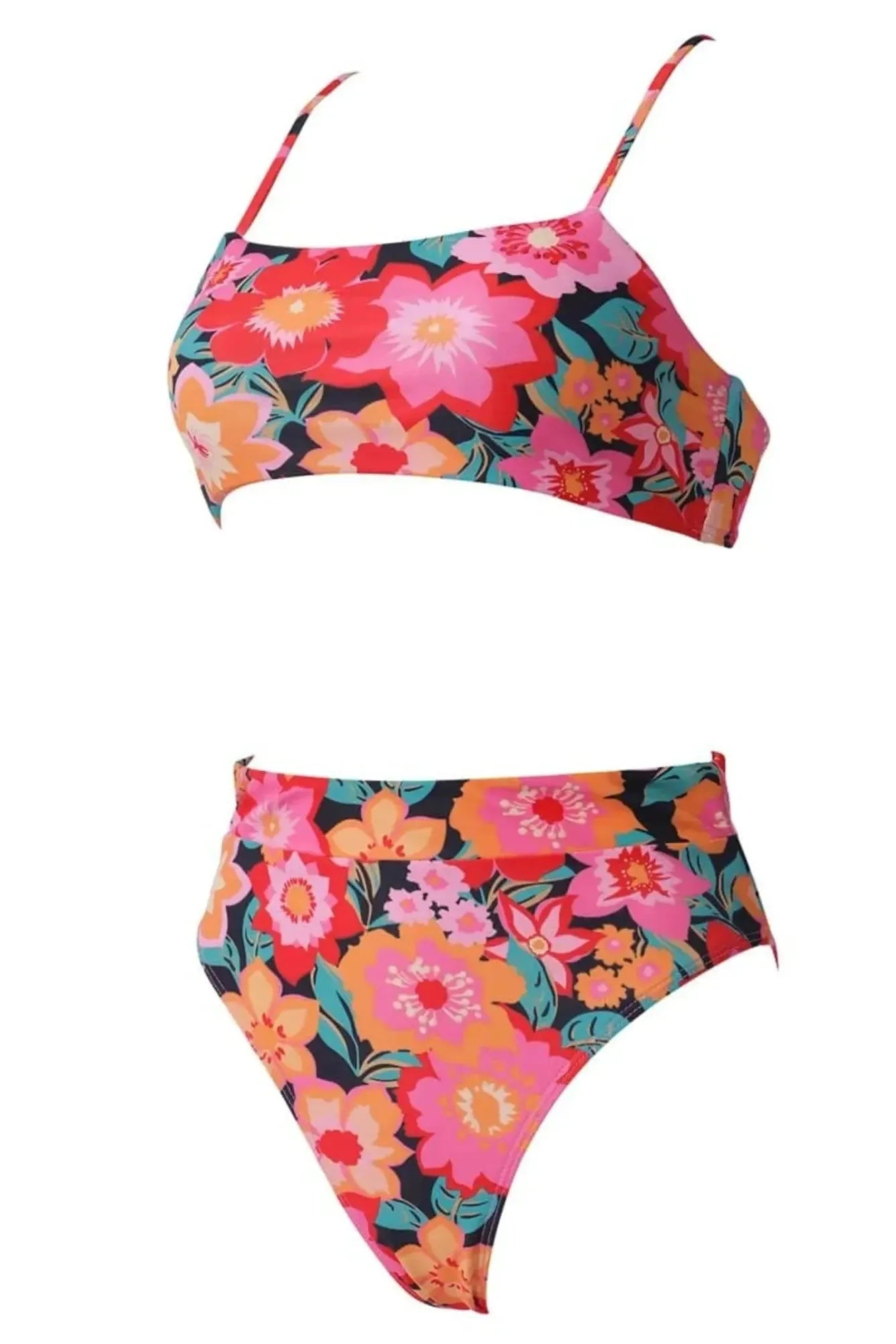 MOSHENGQI Women High Wasited Bikini Shoulder Strap 2 Piece High Cut String Swimsuits-Swimwear-SUUKSESS-SUUKSESS