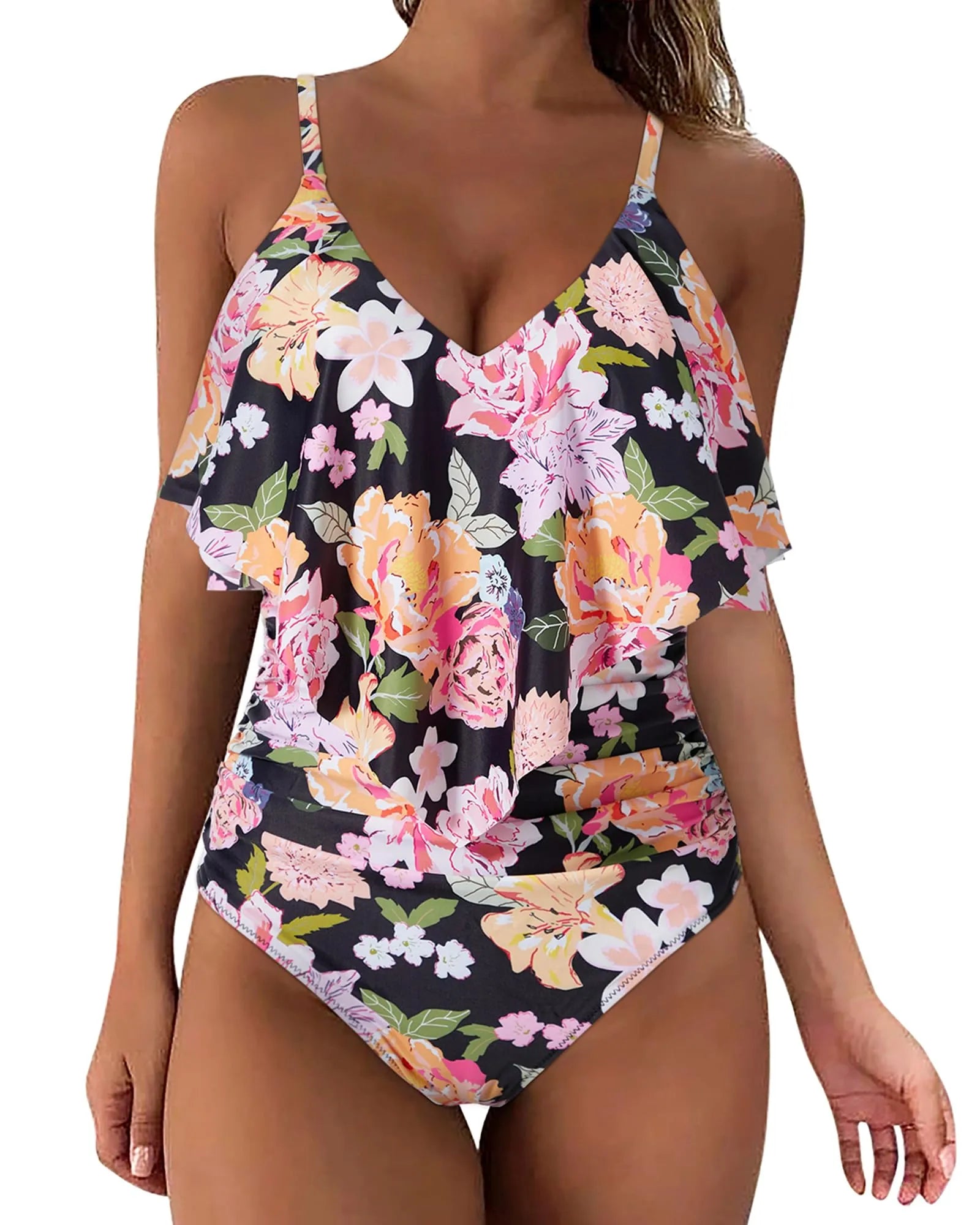 Ruffle One-Piece Ruched Swimsuits