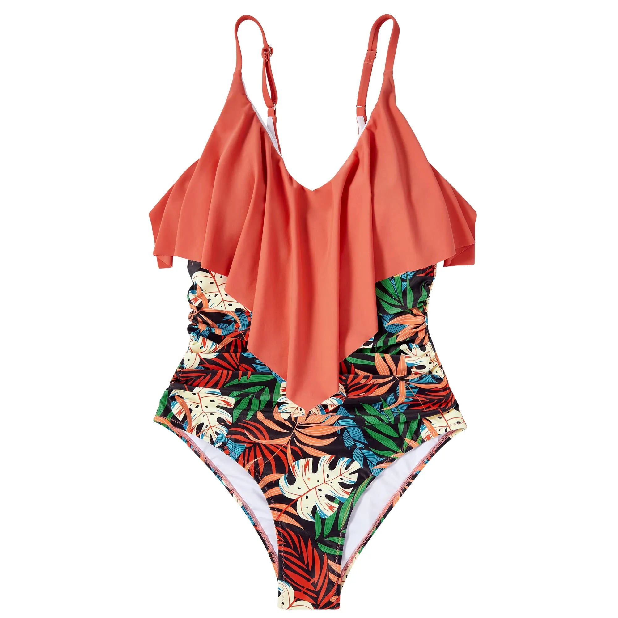 Ruffle One-Piece Ruched Swimsuits