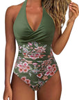 Floral Halter Push-Up Swimsuits