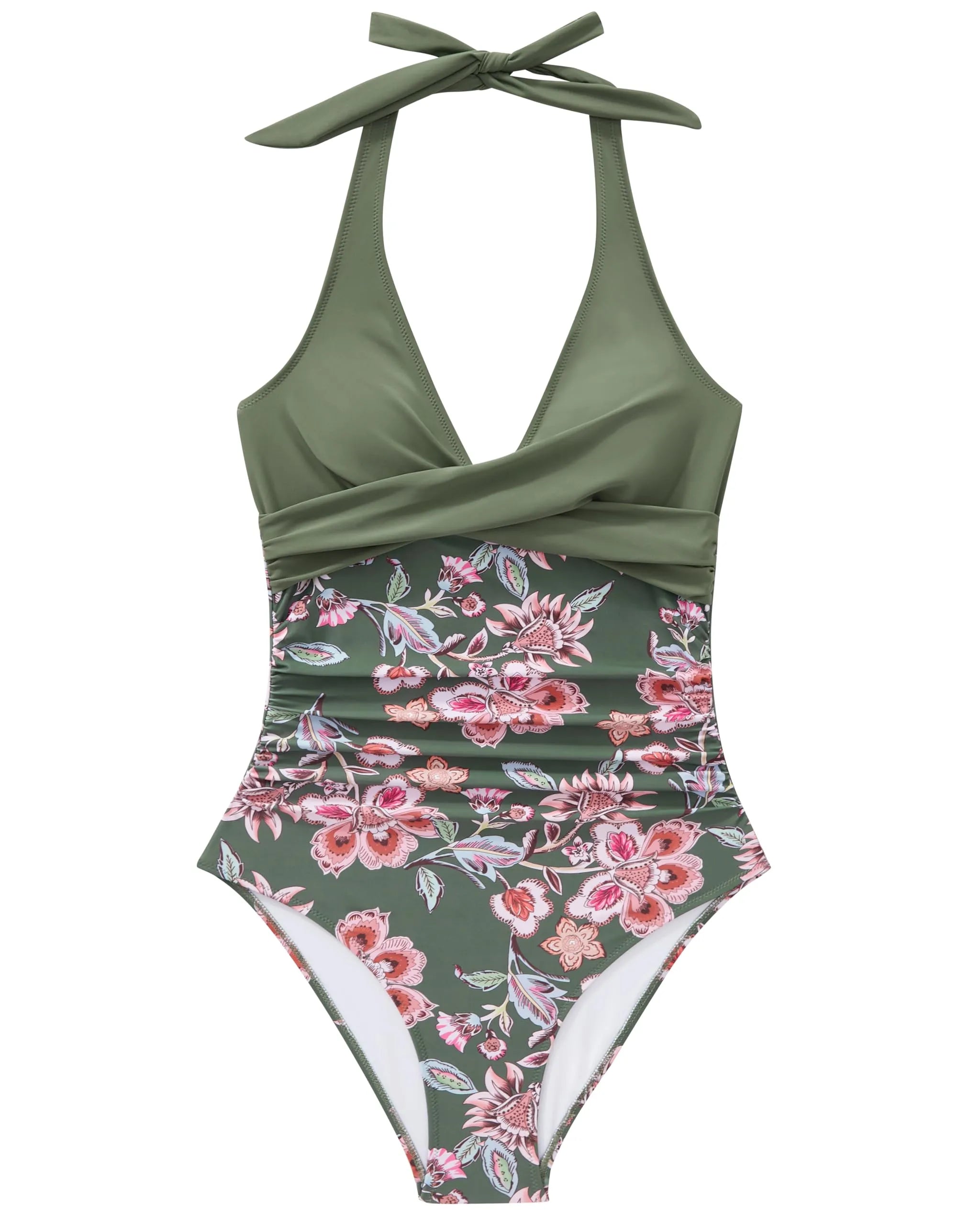 Floral Halter Push-Up Swimsuits