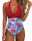 Floral Halter Push-Up Swimsuits