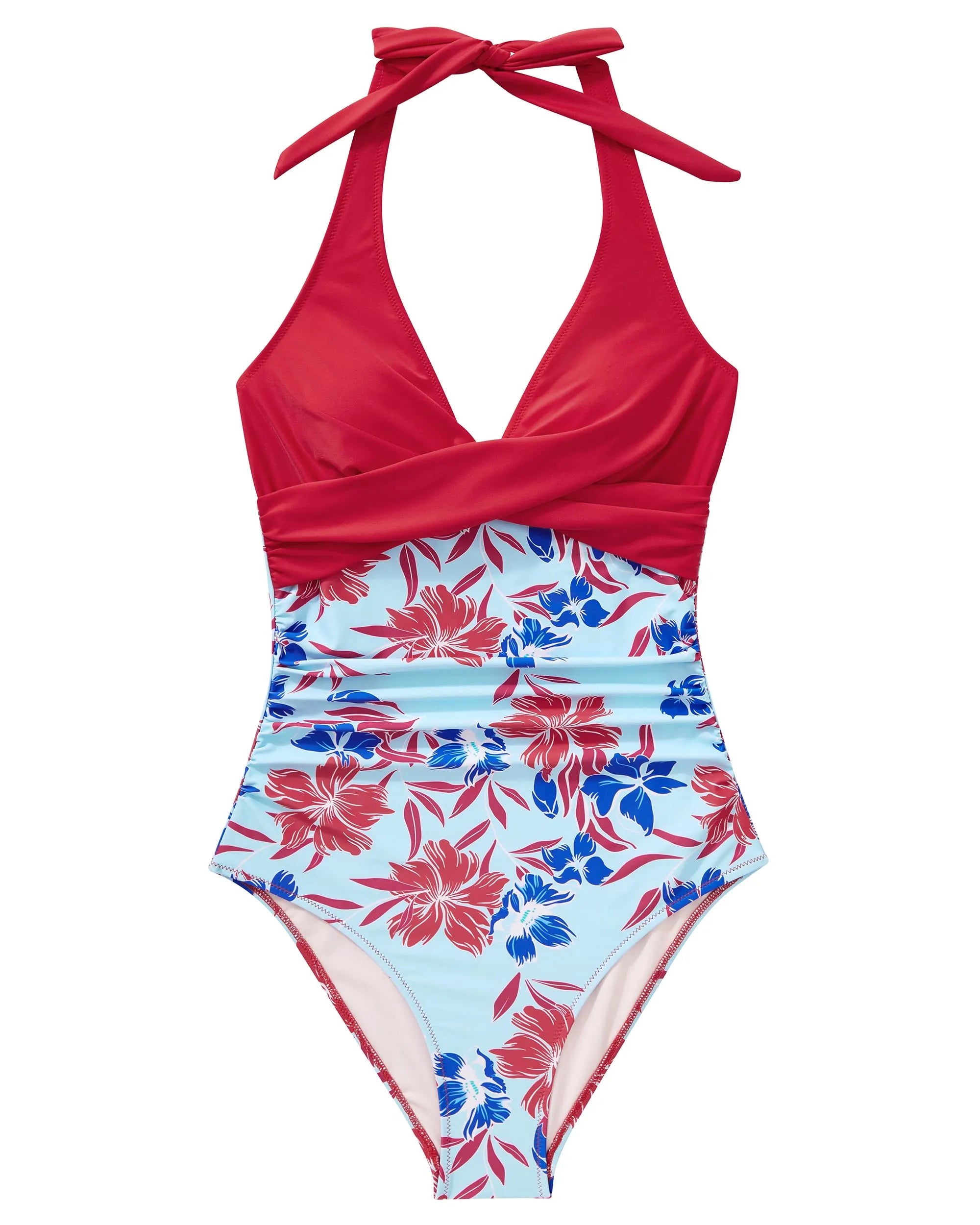 Floral Halter Push-Up Swimsuits
