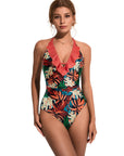 Ruffle Tummy Sexy Halter One Piece Swimsuits-SUUKSESS-SUUKSESS